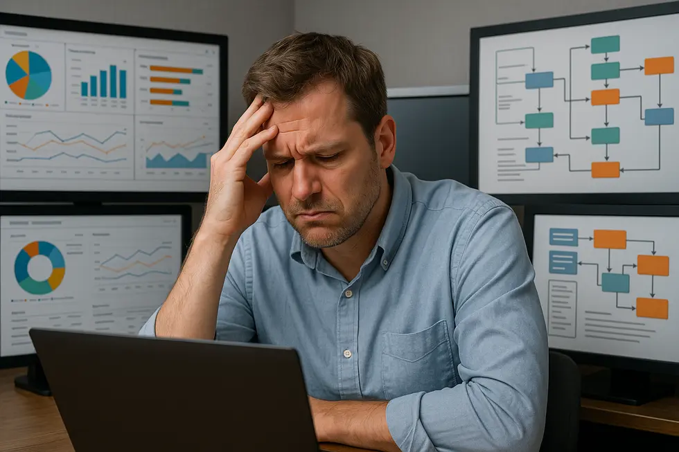 A visual representation of common CRM pitfalls and misalignments.