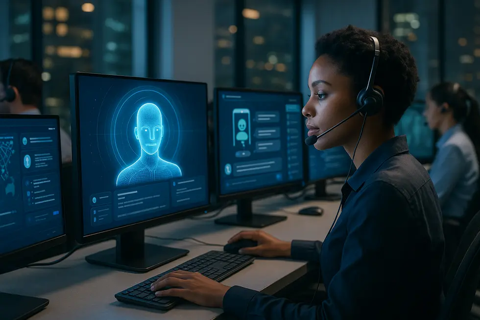 AI interfaces managing 24/7 customer support across various platforms.