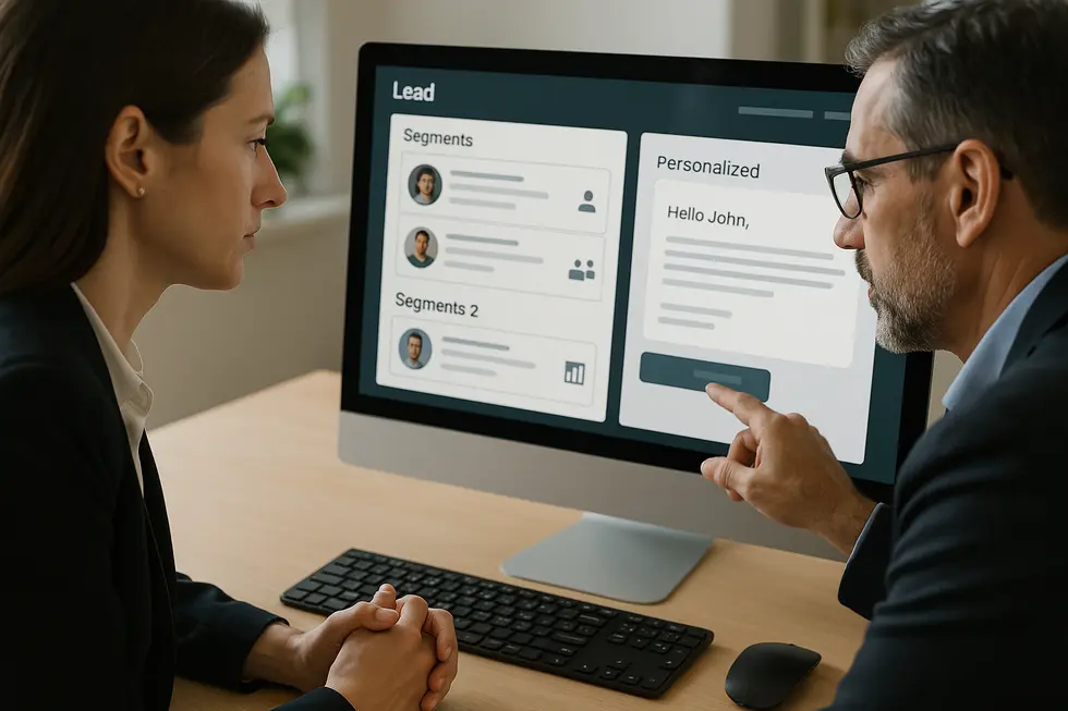A digital dashboard displaying automated lead capture in action.