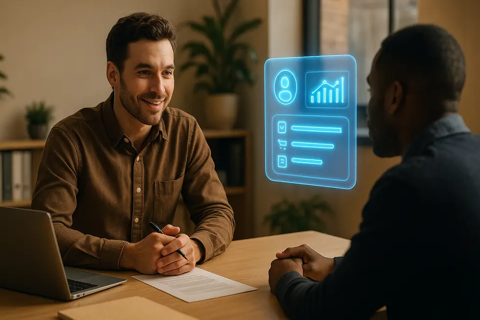 AI dashboards and CRM workflows illustrate where agents automate routine sales tasks and where humans provide context.
