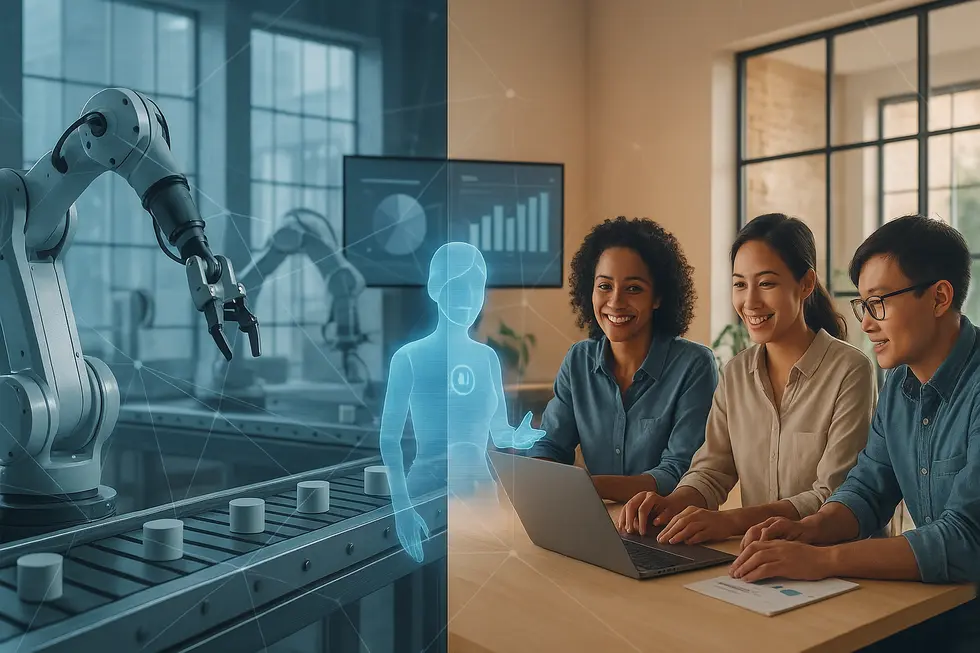 Contrast between rule-bound automation and adaptive AI agents in a business context.