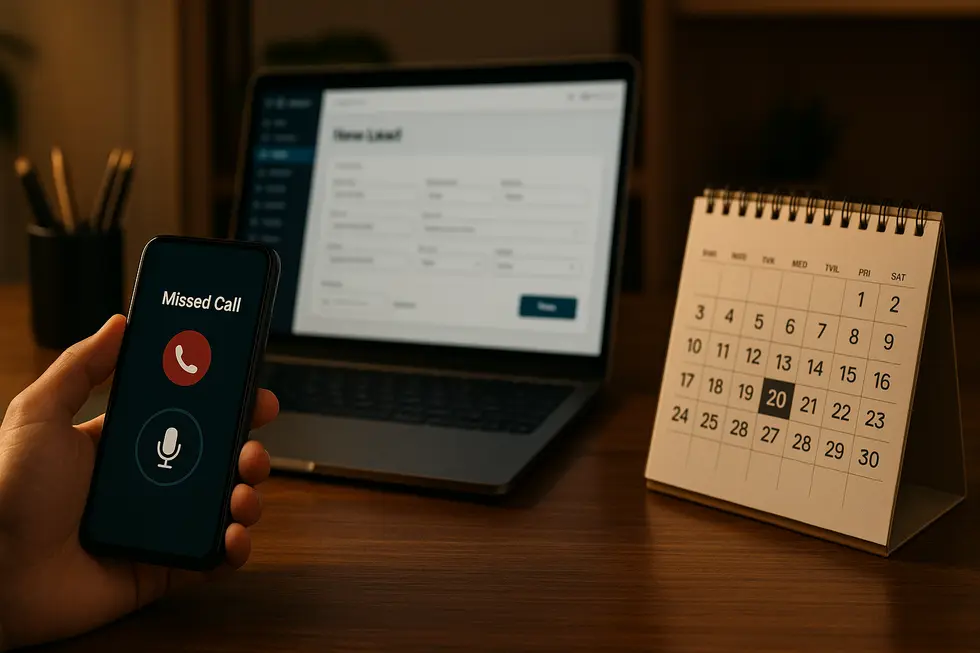 AI answers missed calls, captures lead details, and logs them into the CRM in real time.